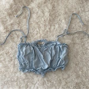 Pacsun (LA Hearts) Blue Tie Crop Top